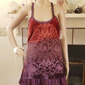NEW Free People Sz S 6 Silk Tank T Strap Sequined